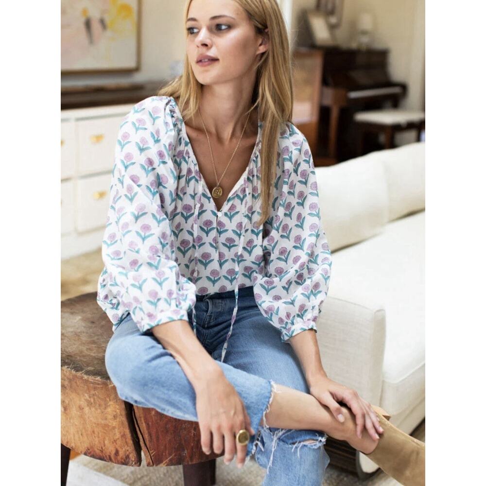 India Collection Emerson Fry Lucy Blouse In Frances Rose Size XS
